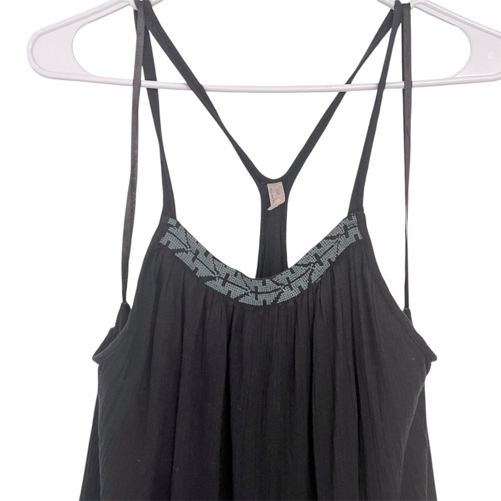 SALE! Free People Racerback Black Dress with beaded details - Picture 2 of 8